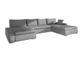 Laviecasa 106 Grey Corner Sofa with Sleeping Function and Bed Box, 394x213x80cm QAND91156