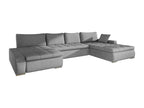Laviecasa 106 Grey Corner Sofa with Sleeping Function and Bed Box, 394x213x80cm QAND91156