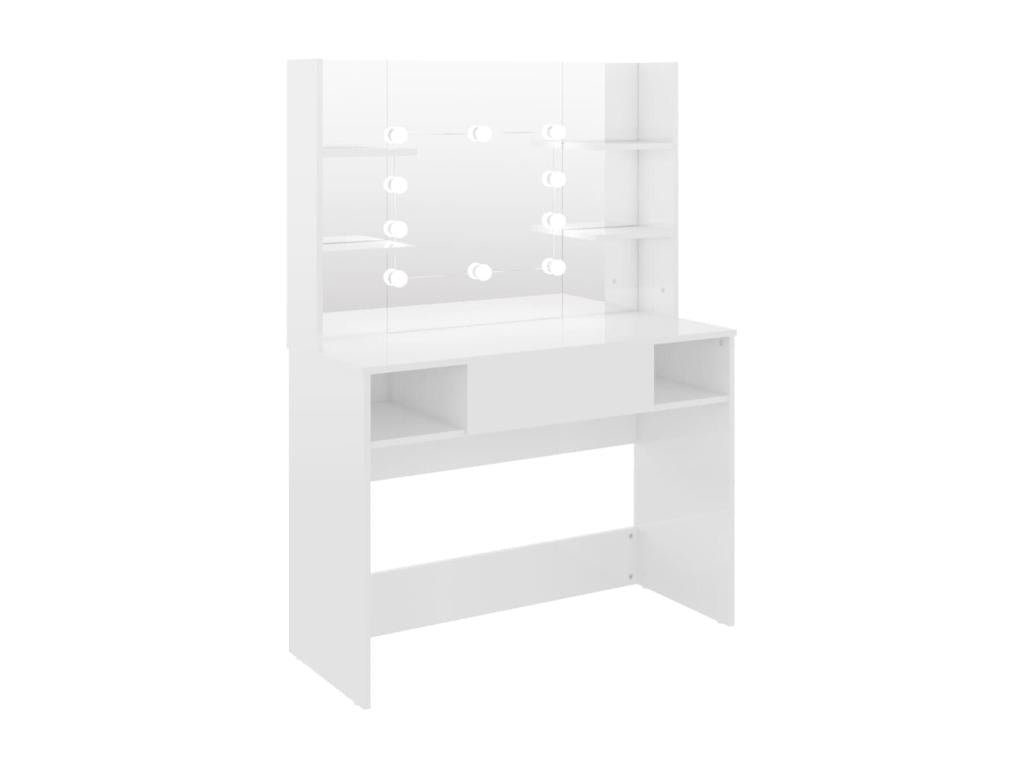 Makeup table with white wood effect, 100x40x135 cm, 02 0006277