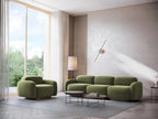 Modular 3-seater sofa in chenille fabric - olive - Meublori