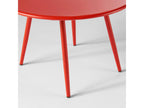 Round red metal garden coffee table 50 cm - Meublori