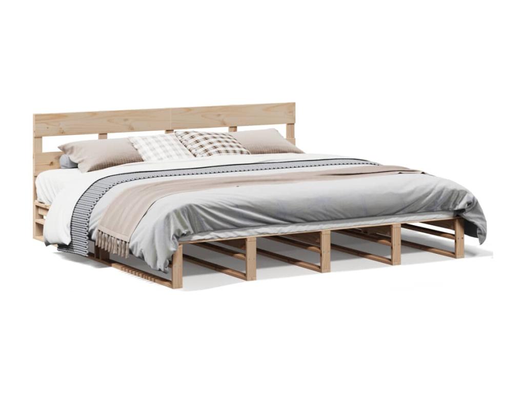 Bed frame without mattress 180x200 cm solid pine wood