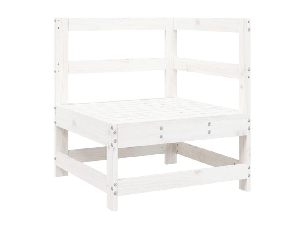 7-piece garden furniture set, white, solid pine wood