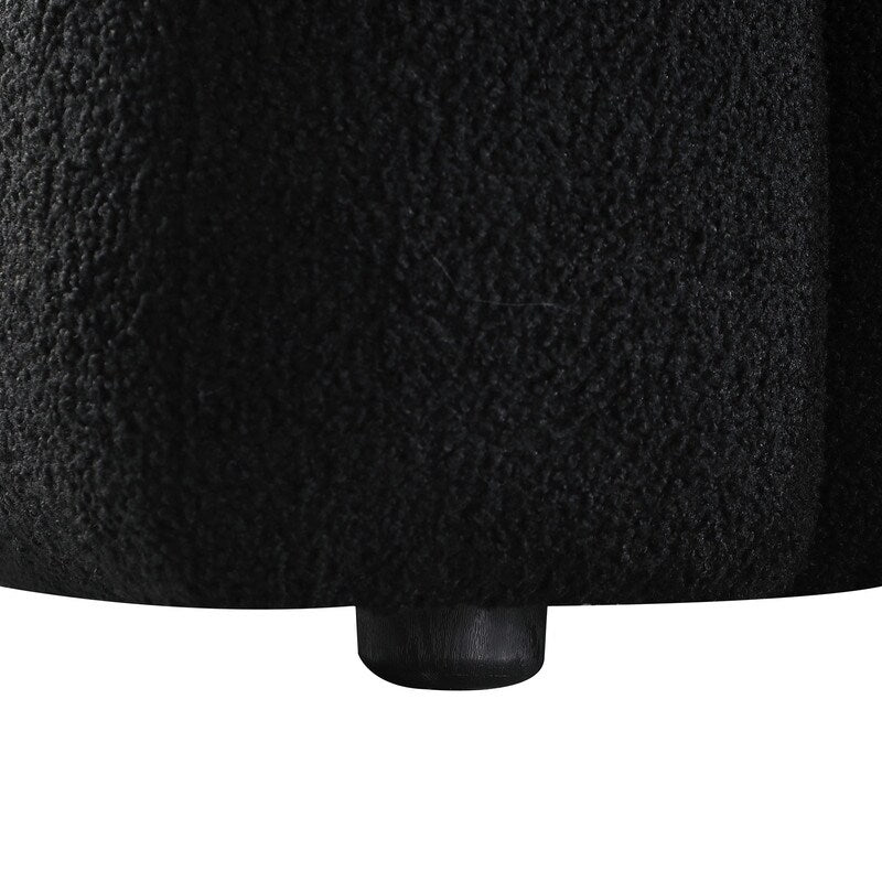 84.3 Luxurious Large Boucle Sofa 3 Seater Marshmallow Upholstered Sofa with 2pc Square Accent Pillows and Square Arm