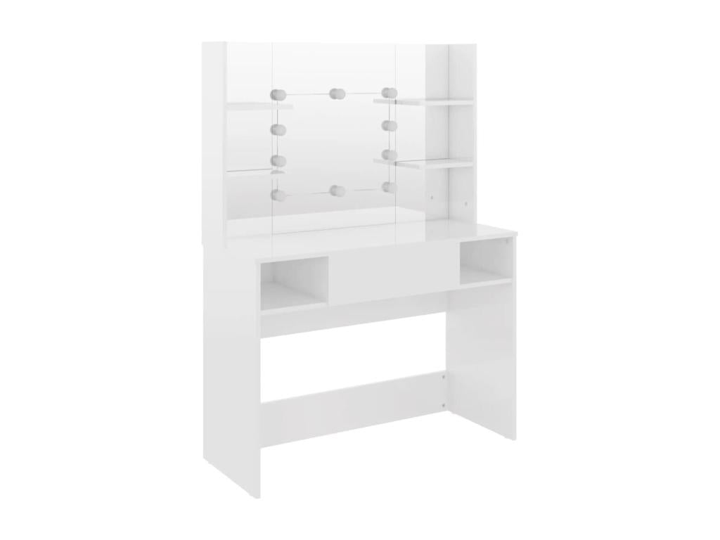 Makeup table with white wood effect, 100x40x135 cm, 02 0006277