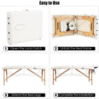 84''L Portable Massage Table Adjustable Facial Spa Bed Tattoo w/ Carry