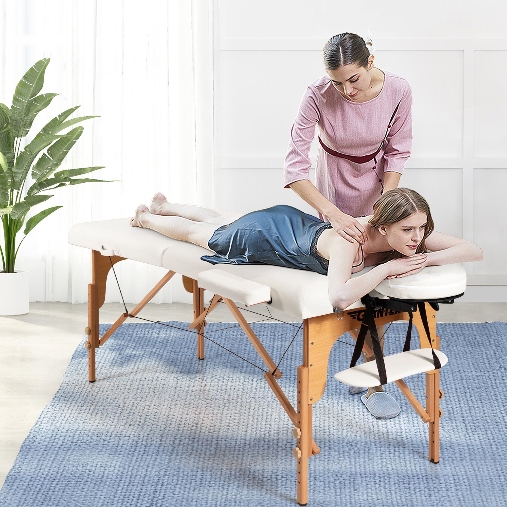 84''L Portable Massage Table Adjustable Facial Spa Bed Tattoo w/ Carry