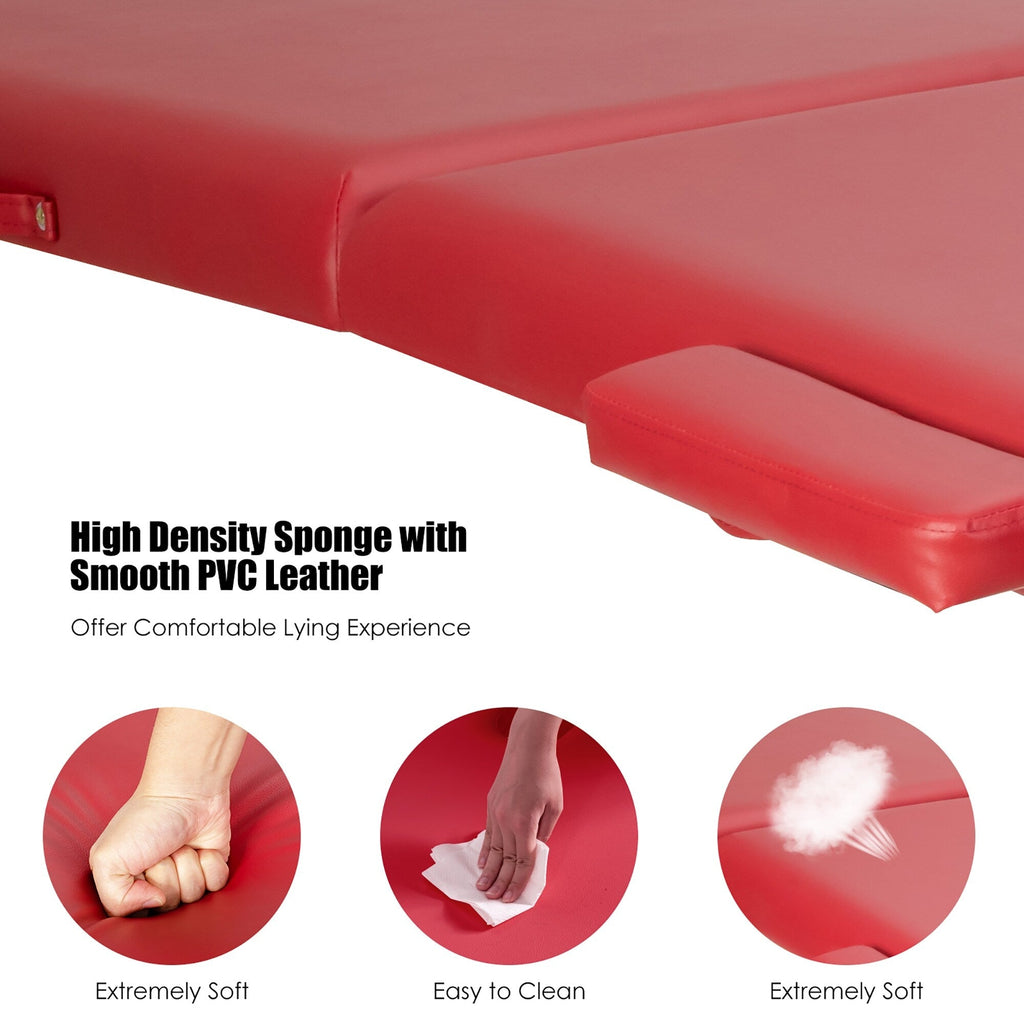 84''L Portable Massage Table Adjustable Facial Spa Bed Tattoo w/ Carry