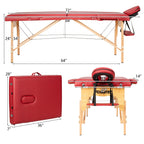 84''L Portable Massage Table Adjustable Facial Spa Bed Tattoo w/ Carry