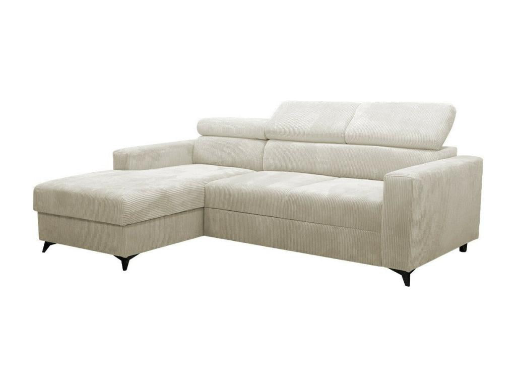 Meublori 191 Corner Sofa, Light Brown, Sleeping Function, Bedding Box, 236x82cm