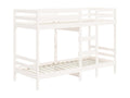 Bunk bed without mattress, white, 80x200 cm, solid pine wood
