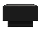 Coffee table with LED, black, 50x50x30 cm, engineered wood