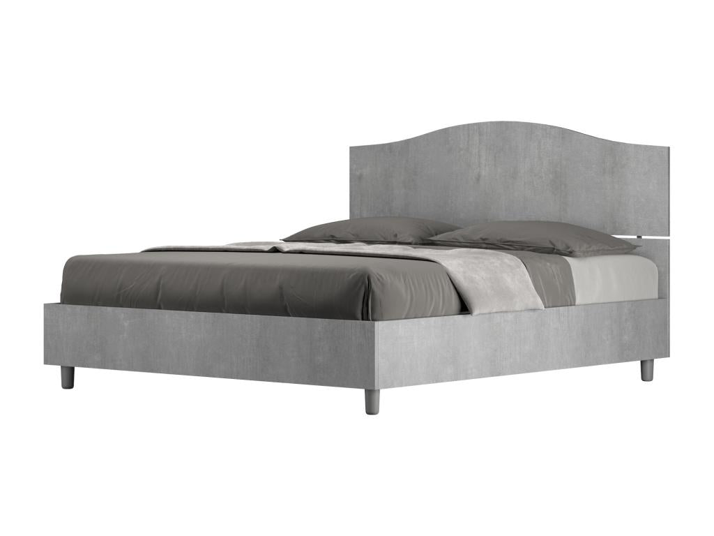 Meublori 160x200 storage bed, concrete grey