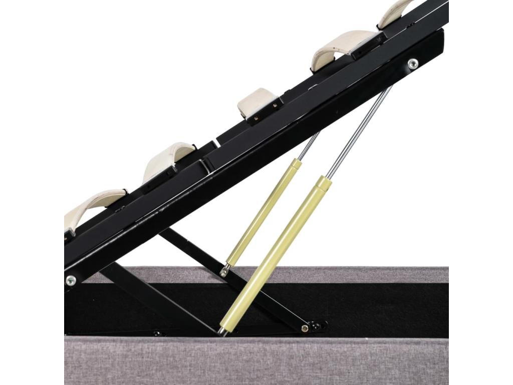 Meublori Hydraulic Storage Bed Frame, Fabric, 100x200 cm