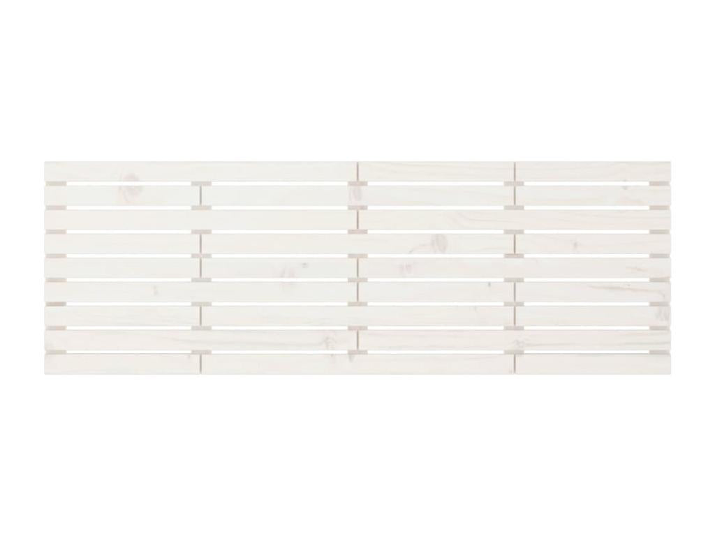 Wall-mounted headboard, white, 206x3x63 cm, solid pine wood