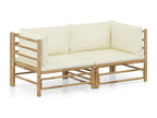 2-piece garden furniture set with cream-white cushions by Meublori