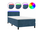 Meublori bed base with mattress and dark blue LED light 80x200cm