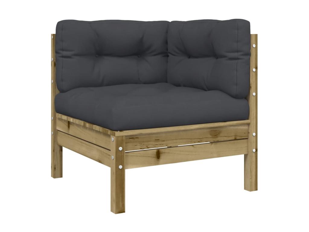 9-piece garden furniture set with cushions, impregnated pine wood MTDD92125