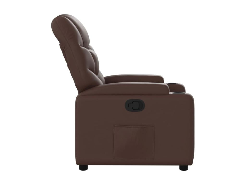 Brown Faux Leather Reclining Armchair