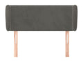 Headboard with wings, Dark Grey, 103x23x78/88 cm, Velvet