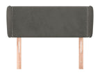 Headboard with wings, Dark Grey, 103x23x78/88 cm, Velvet