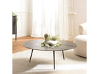 Meublori - Round coffee table 100x100cm in matte black aluminum