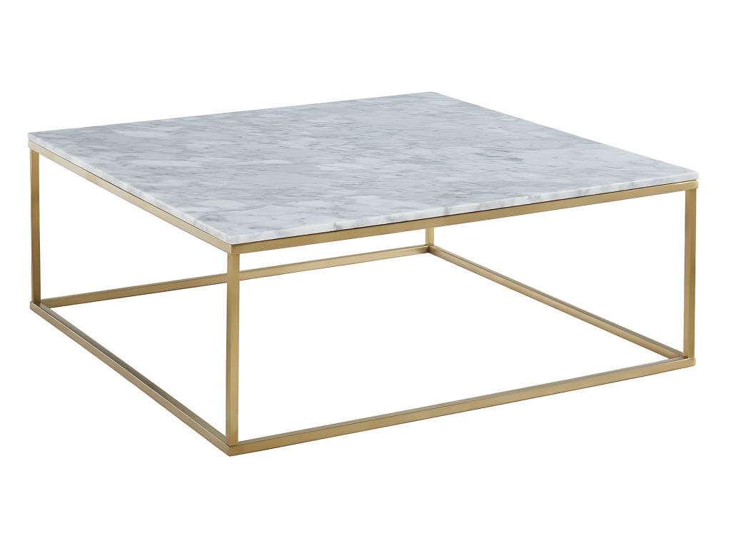 Meublori MORABITO designer coffee table - Marble and Metal - White and Gold
