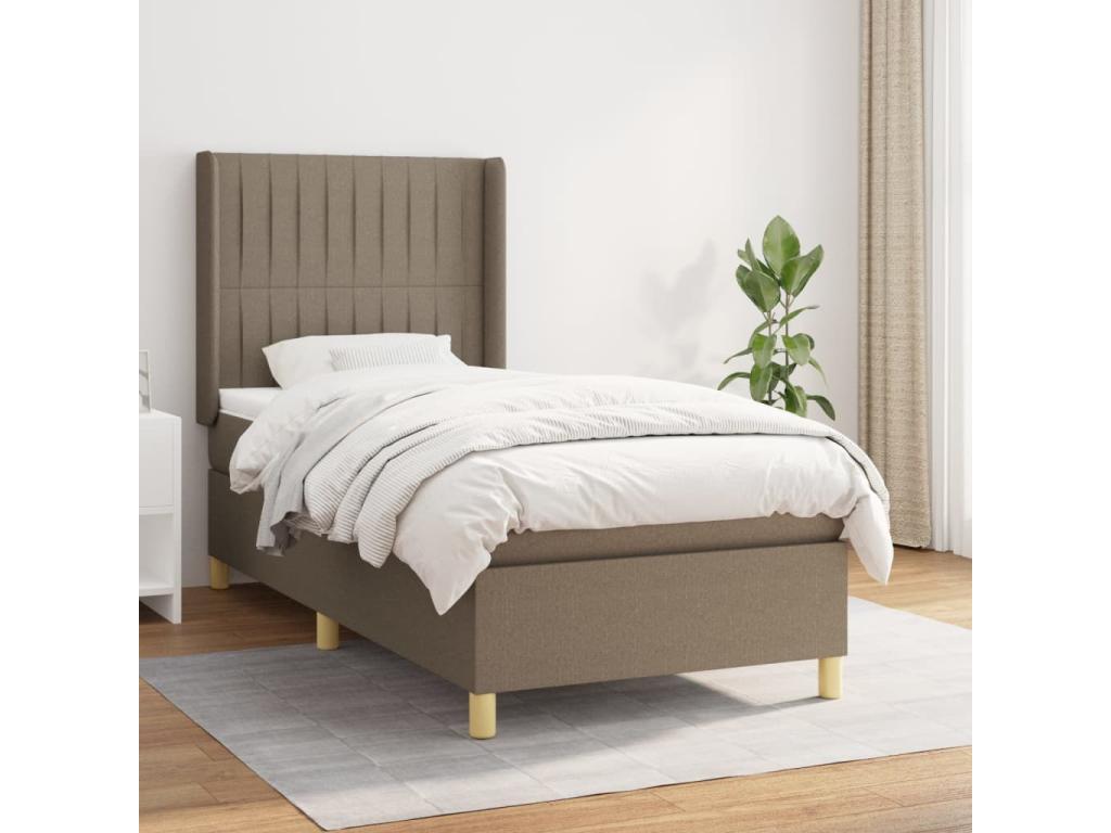 Upholstered bed base with Meublori mattress 90x200 cm Fabric