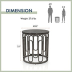 Lars Modern 3-Piece Round Table Set with Marble Top, Sturdy Decorative Metal Base by Furniture of America