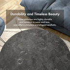 Lars Modern 3-Piece Round Table Set with Marble Top, Sturdy Decorative Metal Base by Furniture of America
