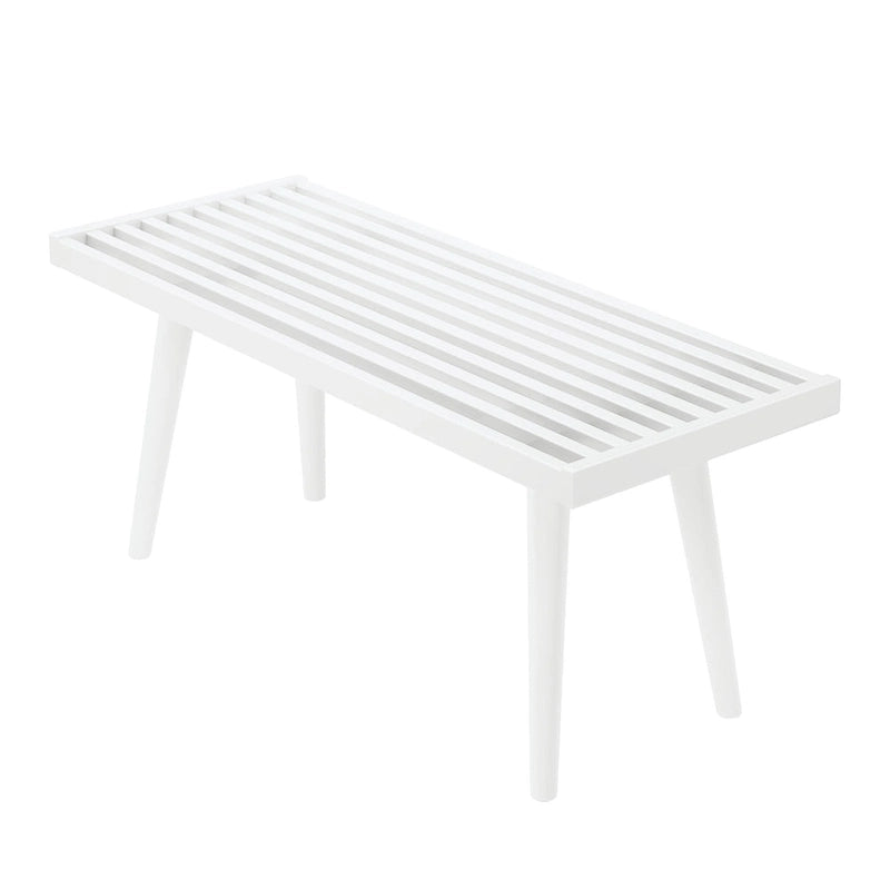 Plank and Beam Mid Century Single Wood Entryway Bench - 41.3 L x 16.5 W x 17.5 H