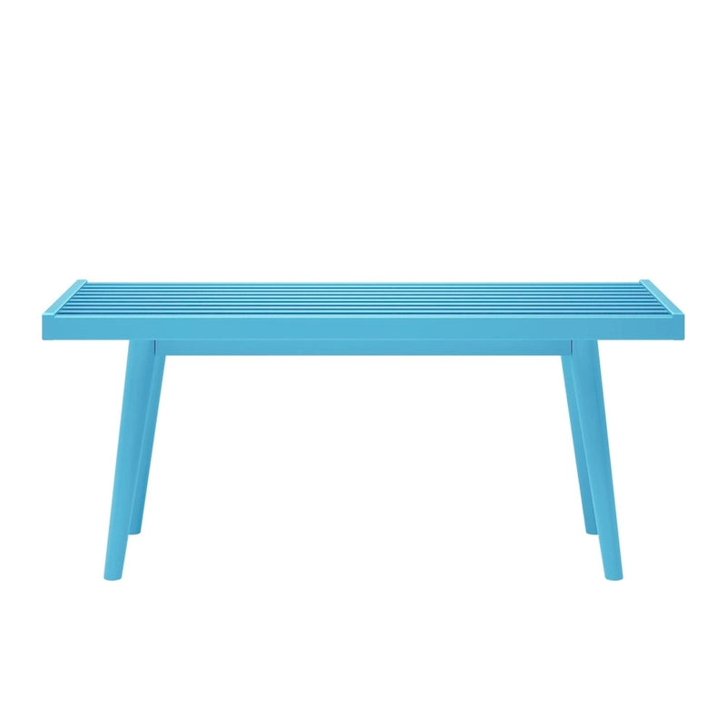 Plank and Beam Mid Century Single Wood Entryway Bench - 41.3 L x 16.5 W x 17.5 H
