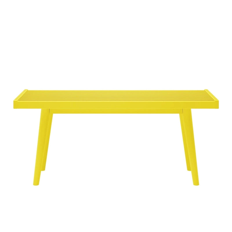 Plank and Beam Mid Century Single Wood Entryway Bench - 41.3 L x 16.5 W x 17.5 H