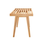Plank and Beam Mid Century Single Wood Entryway Bench - 41.3 L x 16.5 W x 17.5 H