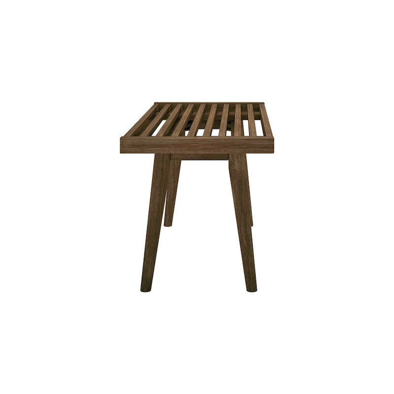 Plank and Beam Mid Century Single Wood Entryway Bench - 41.3 L x 16.5 W x 17.5 H