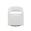 Celeste Modern Boucle Round Barrel Chair Open Back and Curved Arm, Swivel Armchair by Furniture of America