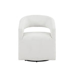Celeste Modern Boucle Round Barrel Chair Open Back and Curved Arm, Swivel Armchair by Furniture of America