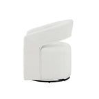 Celeste Modern Boucle Round Barrel Chair Open Back and Curved Arm, Swivel Armchair by Furniture of America