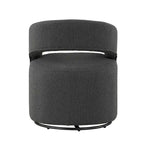 Celeste Modern Boucle Round Barrel Chair Open Back and Curved Arm, Swivel Armchair by Furniture of America