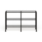 SEI Furniture Esther 3-tier Black Metal and Glass Console Table