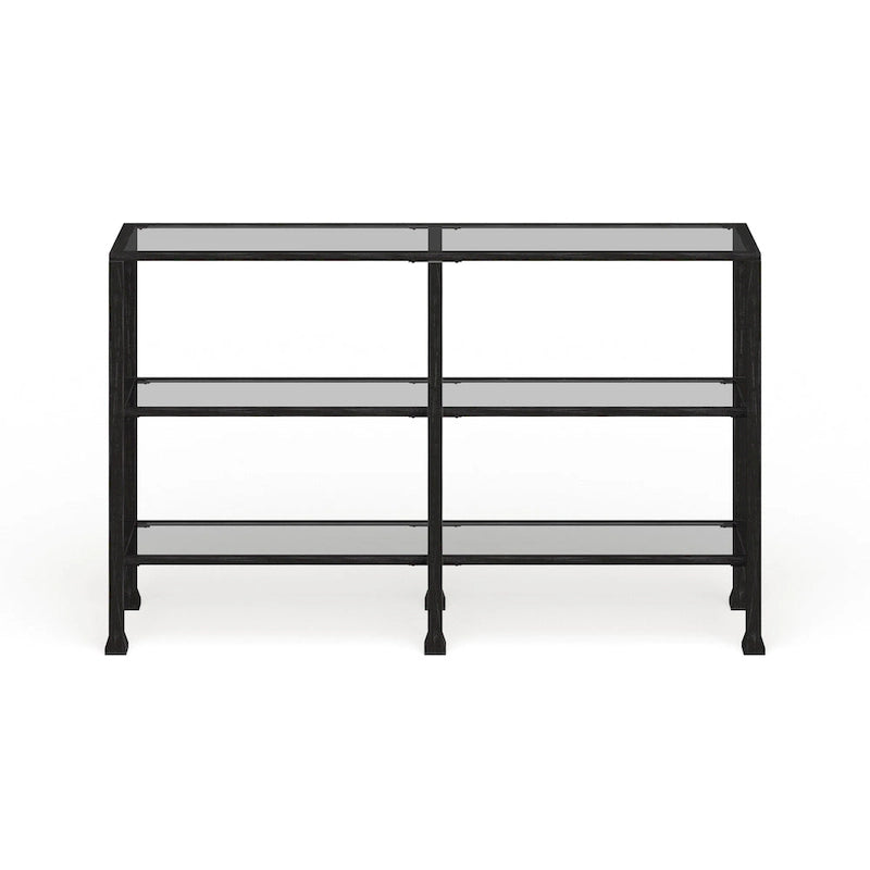 SEI Furniture Esther 3-tier Black Metal and Glass Console Table