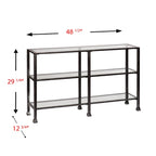 SEI Furniture Esther 3-tier Black Metal and Glass Console Table