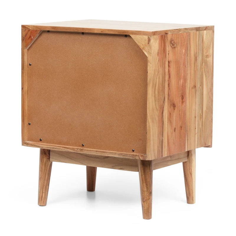 Eakins Handcrafted Boho Acacia Wood Nightstand by Christopher Knight Home