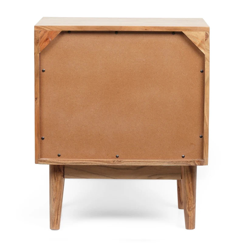 Eakins Handcrafted Boho Acacia Wood Nightstand by Christopher Knight Home