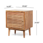 Eakins Handcrafted Boho Acacia Wood Nightstand by Christopher Knight Home