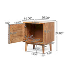 Eakins Handcrafted Boho Acacia Wood Nightstand by Christopher Knight Home