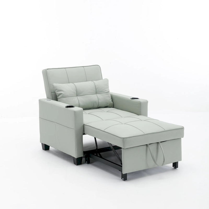 Convertible 3-In-1 Pull-Out Sleeper Chair Bed with USB Port - 34.26 x 68.12 x 33.08