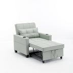 Convertible 3-In-1 Pull-Out Sleeper Chair Bed with USB Port - 34.26 x 68.12 x 33.08
