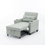 Convertible 3-In-1 Pull-Out Sleeper Chair Bed with USB Port - 34.26 x 68.12 x 33.08