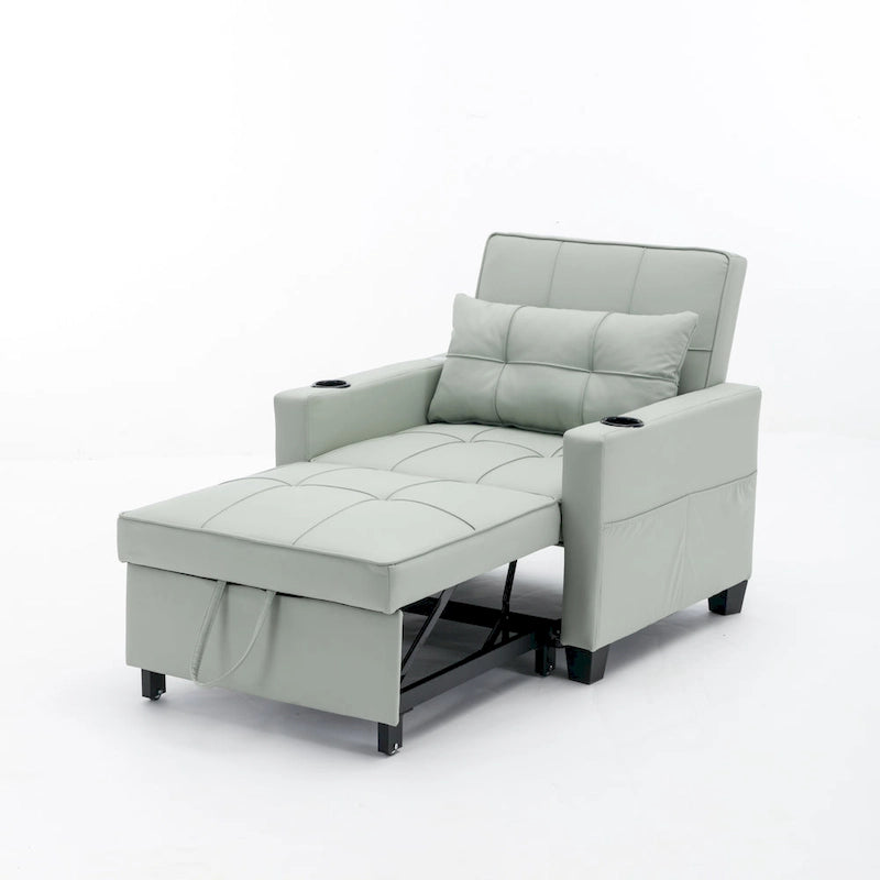 Convertible 3-In-1 Pull-Out Sleeper Chair Bed with USB Port - 34.26 x 68.12 x 33.08